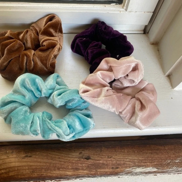 Anthropologie Bundle of Velvet Hair Scrunchies - Picture 2 of 2